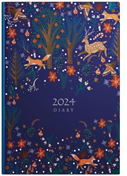 2024校園週曆【經典版】森林繁星夜 25K橫式週誌卡紙精裝